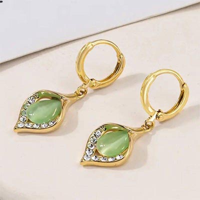 Boucles d'oreilles boule d'Opale Verte