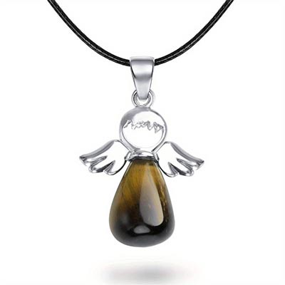 Collier ange en Oeil du tigre